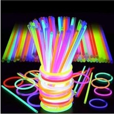 100 Ultra Parlak Parlayan Çubuklar Bilezikler ve Kolyeler - Karanlıkta Birinci Sınıf Parti Malzemeleri ve Süslemeleri - Fosforlu Çubuk - Fosforlu Bileklik - Glow Stick