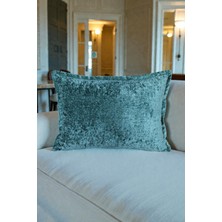 Visionario Kırlent Kılıfı - İthal Kadife 35x50 cm Dekoratif Ev Aksesuarı Turkuaz