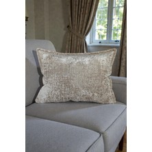 Visionario Kırlent Kılıfı - İthal Kadife 35x50 cm Dekoratif Ev Aksesuarı Bej