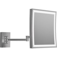 Omg Ayna, Ledli (Gün), Kare, Çift Kollu, Kare Bantlı, 3x - Krom