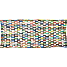 PML1001 Geri Dönüştürülmüş Parmak Arası Kapı Paspası, Tek Boyut, Çok Renkli