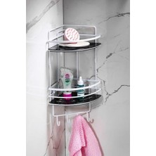 Yapışkanlı Ömür Boyu Paslanmaz Kristal Ayarlanabilir Raf Banyo Düzenleyici Şampuanlık Lk-02 Bsbk