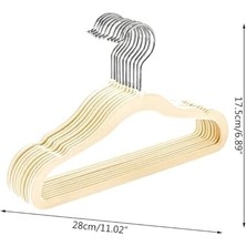 10 Adet Çocuk Bebek Askısı, Kadife Kaymaz Sağlam Elbise Askısı, 360 Derece Döner Kancalı Gömlek Pantolon Tshirt Mont Askı (Ekru)