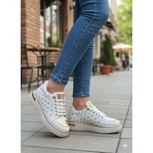 Lamiashoes Bayan Cilt Bağcıklı Spor Ayakkabı