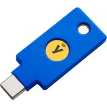 Y-400 Security Key C Nfc - USB ve Nfc Anahtarı, Iki Faktörlü Kimlik Doğrulama, Usb-C Bağlantıları Için Uygundur ve Desteklenen Nfc Mobil Cihazlarla Çalışır, Mavi