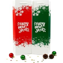12X38 Yılbaşı Temalı Şişe Boy Karton Çanta (2'li Set)
