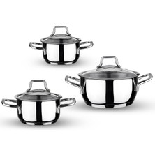 6 Parça Mini Tencere Seti 12-14-16CM