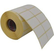 Hazır Al Hızlı Al Kuşe Etiket 50MM x 30MM Ruloda 3000 Adet Yan Yana 2 Li 40MM Çapında Barkod Yazıcı Etiketi