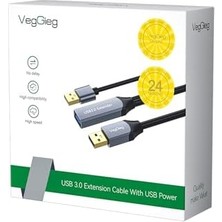 USB 3.0 Uzatma Kablosu Sinyal Güçlendirici Extender Destekli Usb-A Uzatıcı Kablo 25 Metre