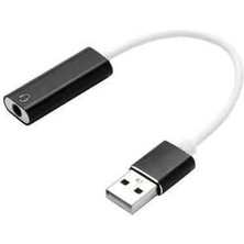 USB Den Mikrofonlu Kulaklık Çevirici (Usb To 3.5 mm ) Uyumlu Bilgisayar Ses Kartı Kablosu 3.5 mm (Dişi) Girişli Ses 7.1 Dönüştürücü Ps3 Ps4 Ps5 Uyumlu (Beyaz)