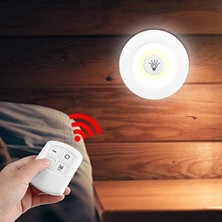 Haofy 3'lü Dolap Altında Işık Kısılabilir Cob Gece Lambası, Uzaktan Kumandalı Dolap Işıkları ile Dolap Içi Mutfak Için Pille Çalışan