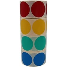 Hazır Al Hızlı Al Kuşe Daire Renk Baskılı Çap Etiketi 50MM x 50MM Ölçülerinde Yuvarlak Çıkartma 500 Adet Kendinden Yapışkanlı Rulo Etiketi Barkod Yazıcılar ile Uyumlu 40MM Kağıt Bazlı Etiket (Kırmızı)