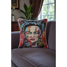 Visionario Kırlent Kılıfı Goblen Dokuma - Dekoratif Çift Taraflı Biyeli 45x45 cm