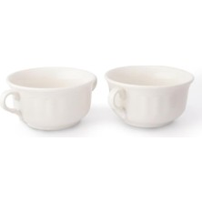 Porselen Çorba Kasesi Çift Kulplu Çorbalık Porselen Çorba Kabı 13 cm 2 Adet