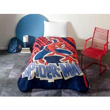 Block Çizgi Film Karakteri Pamuk-Polyester Karışım Battaniye, Kırmızı, Mavi, Tek Kişilik