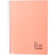 Pruva A4 Pet Spiralli Karton Kapaklı Defter 144 Yaprak - Kareli - Turuncu