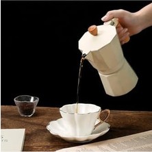 Mokapot 6-Cups Coffeehutt Bigg Coffee Kahve Demleme Kahve Ekipmanı Italyan Filtre Kahve Makinesi,beyaz