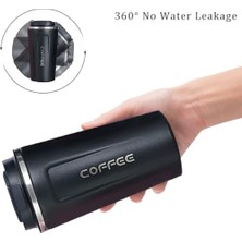 Seyahat Kupası, 500ML Akıllı Paslanmaz Çelik Vakum Yalıtımlı Termos, Sıcaklık Göstergeli, Devrilmeyen Kapaklı Travel Mug, ve Soğuk Içecekler Için Çift Cidarlı Kahve Kupası (Siyah)