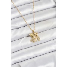 Ayder Timya 316L Çelik Zincir Gold Renk Erkek Kız Model Kadın Kolye (Timya/1395) 194874