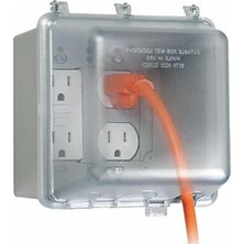 MM7440C 4,7 Inç Derin Dış Mekan Kutusu, Ufast 55'i 1 Arada, Anma Nema 3r 2-Gang Ev Geliştirme Için Hava Koşullarına Dayanıklı Elektrikli Priz Kapağı, Şeffaf