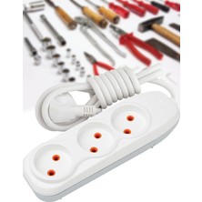 3lü Üçlü 5 Metre Uzatma Kablolu Anahtarsız Topraklı Priz Uzatma Kablosu