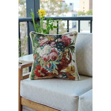 Visionario Kırlent Kılıfı Goblen Dokuma - Dekoratif Çift Taraflı Biyeli 45x45 cm
