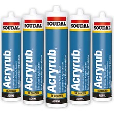 Metropolavm 5 Adet Soudal Silikonized Akrilik Mastik 500gr Beyaz (500gr X 5 adet)