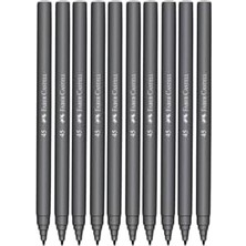 Iğne Uçlu Keçeli Kalem Seti, 10’lu, Siyah Renk, Havalandırmalı Kapak, Kağıt ve Karton Yüzeyler Için Uygun