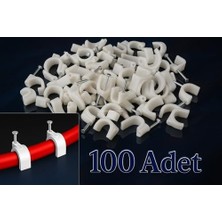 Hiva Çelik Çivili Kroşe, Kablo Klipsi, Dayanıklı, Plastik, Beyaz, Pratik, Kablo Sabitleme Aparatı, Elektrik, Tesisat Düzenleme Için, Çivi Klips Seti, 100 Adet (No:3)