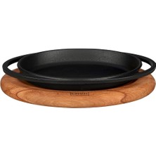 Pişirme Kabı, Lv Eco O Tv 2114 K4 Oval Tabak Çanak ve Tabak, Ahşap, Ölçüler 21 x 14 Cm, Dökme Demir, Siyah