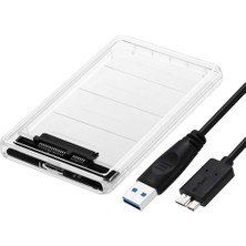 Şeffaf 2.5 Inç USB 3.0 - Sata Sabit Sürücü Muhafazası Harici HDD SSD Muhafazası