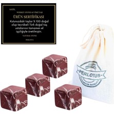 Elazığ Vişne Mermer Viski Taşı 4 Adet Deri Kılıflı Babalar Günü Hediyesi