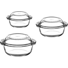 Abert Borcam - Yuvarlak Borcam Tencere Seti 3 Lü Set 159005