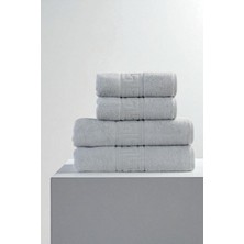 4'lü Gri Havlu SET%100PAMUK - 2 Adet El Havlusu 50X90 ve 2 Adet Banyo Havlusu 70X140