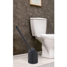 Wc Tuvalet Fırçası Klozet Fırçası Oval Siyah