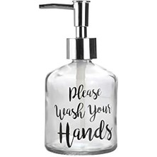 Cam Sıvı Sabunluk,yazılı Model 300ML Seti 7,6X15,5CM