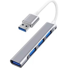 Px-Typ5 Ultra Slim Gri USB Hub, 4 Port USB 3.0 Çoklayıcı, USB Çoklayıcı