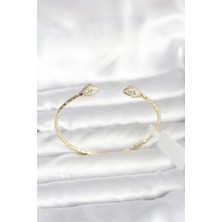 Pazarcan Pirinç Gold Renk Yılan Model Bileklik