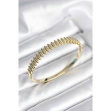 Pazarcan Gold Renk Zirkon Taşlı Pirinç Kadın Kelepçe