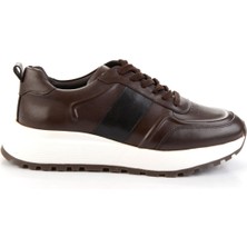 Bambi Kahve Hakiki Deri Erkek Sneaker E01401011343
