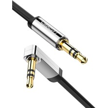 90 Derece Dik Açılı 3.5mm Flat Aux Ses Kablosu 1.5 Metre