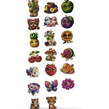 Büyük Ahşap Buzdolabı Figürlü Magnet 8 x 11 cm / 2 Adet