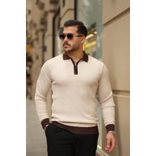 Beruflic Erkek Kol ve Yaka Detaylı Uzun Kollu Triko