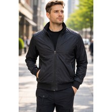 REMSA Erkek Feremuarlı Mevsimlik Ceket Tek Üst REU-9114 Siyah