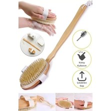 Ankanorm Ahşap Saplı Doğal At Kılı Selülit Fırçası Peeling Masaj Fırça Banyo Fırçası