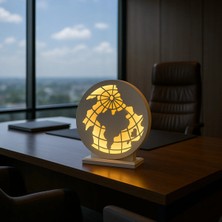 Evode Design Dünya Haritası Figürlü LED Dekoratif Obje