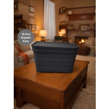 Nesto Home Çok Amaçlı 16 Litre Kapaklı Saklama Kutusu, Ev & Ofis Düzenleyici