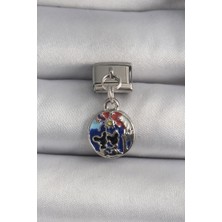 Pazarcan 316L Çelik Gümüş Renk Sallantı Dünya Model Nomination Charm