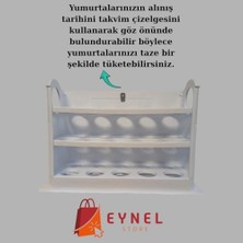 3 Katlı Yumurtalık Buzdolabı Organizeri Saklama Kabı 30 Bölmeli Raflı Yumurta Kutusu Düzenleyici (1, Beyaz)