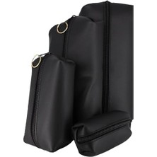 Neystore 4 Adet Iç Içe Geçen, Fermuarlı, Takı, Makyaj Çantası Seti, Organize Çanta, Küçük Özel, Kişisel Eşya 4 Lü Çanta Seti